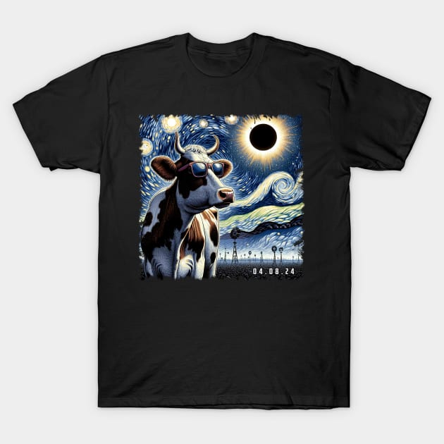 Bovine Eclipse Discovery: Unique Tee with Majestic Grazers T-Shirt by ArtByJenX